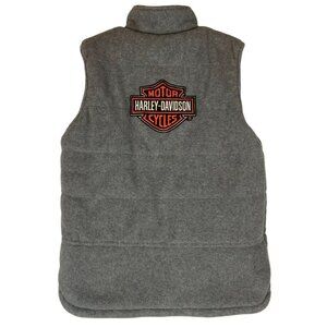 Harley-Davidson Womens Reversible Insulated Vest Size M Gray/Black Embroidered